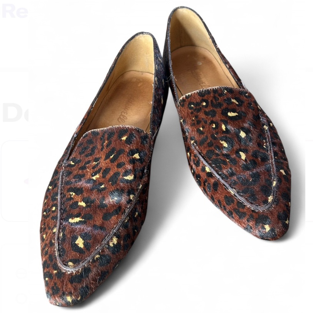 Madewell The Frances Skimmer Brown Loafer in Painted Leopard Calf Hair Size 8